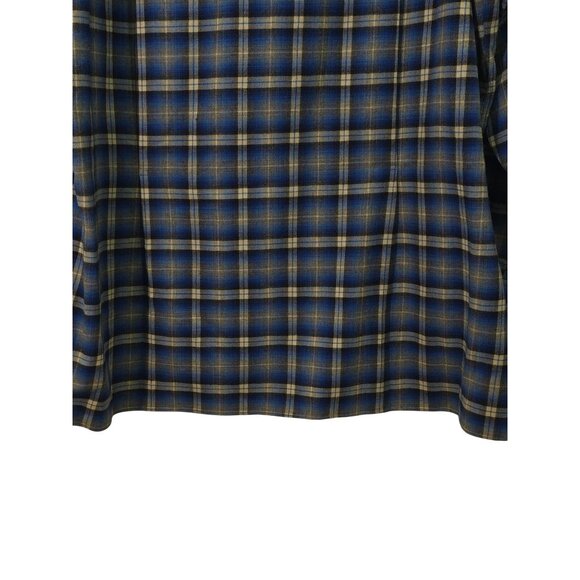 Vintage A. Sulka & Company Blue & Yellow Plaid Button-Up Shirt 15 1/2 Mens Class - Picture 9 of 10